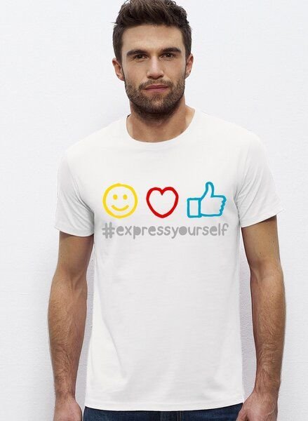 Picopoc #expressyourself emoji T-Shirt Unisex in Weiß