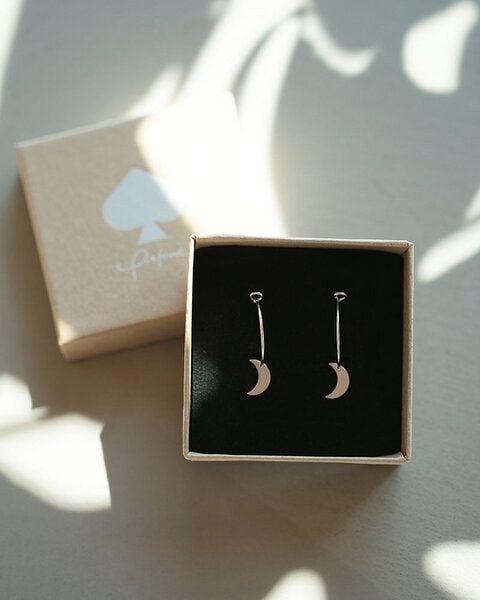 pikfine Creolen "Moon" / silber oder vergoldet