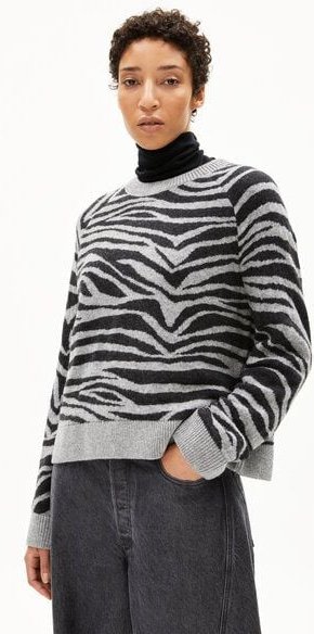 Thumbnail - ARMEDANGELS LILIRIAA ZEBRARAA Damen Pullover aus Bio-Woll Mix