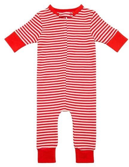Gestreifter Baby-Schlafanzug mit Reißverschluss 'OrganicEra' aus Bio-Baumwolle