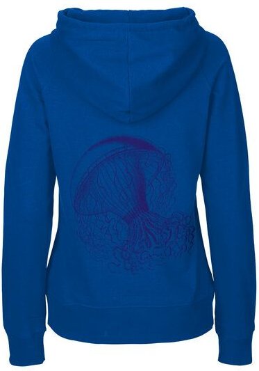 HANDGEDRUCKT "Medusa" Frauen HOODY aus reiner Biobaumwolle (kbA)