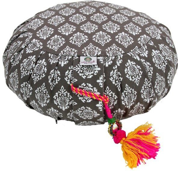 Meditationskissen RAJA-ZAFU Lotus Design® - Bio-Buchweizenschalen