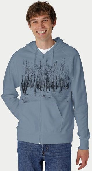 Peaces.bio - handbedruckte Biomode Herren Zip-Hoodie Woodland