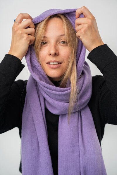 Kopyto MANUL - Großer Schal aus 100% Merinowolle RWS- zertifiziert Eco Feinstrick Plüsch