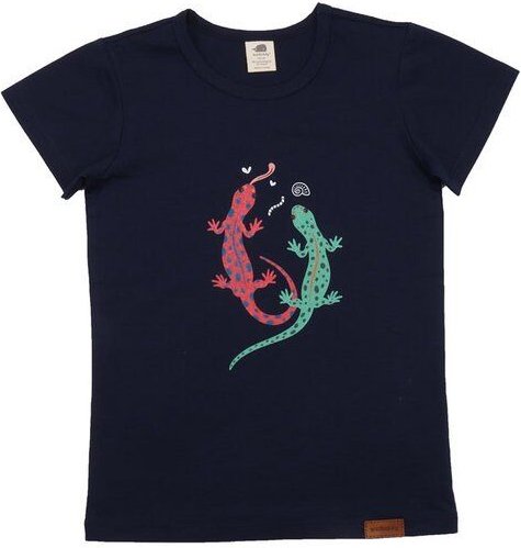 Bio-Kinder T-Shirt Baumwolle Dunkelblau Salamander - Walkiddy, Nachhaltig & Fair, 95% Bio-Baumwolle, Langlebig, GOTS-zer...