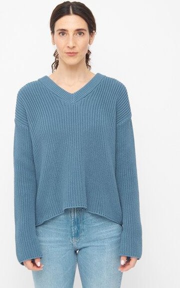 Givn Berlin Damen Strickpullover mit V-Ausschnitt aus Bio-Baumwolle - ELSA
