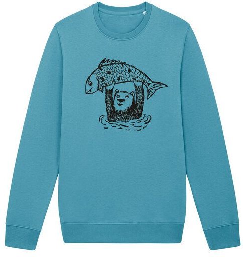 päfjes Bär Björn & Fisch Fido - Fair Wear Unisex Sweater - Blau