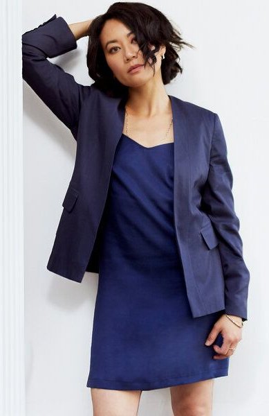 l'amour est bleu Minimalistischer Blazer