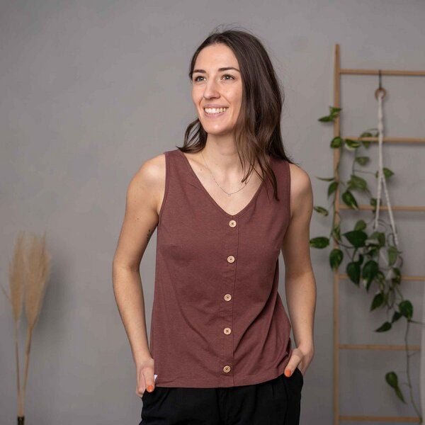 Vresh Clothing Veline - Button Top mit TENCEL (TM) Lyocell