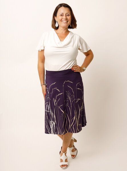 Peaces.bio - handbedruckte Biomode Wenderock Windgeflüster in Violett