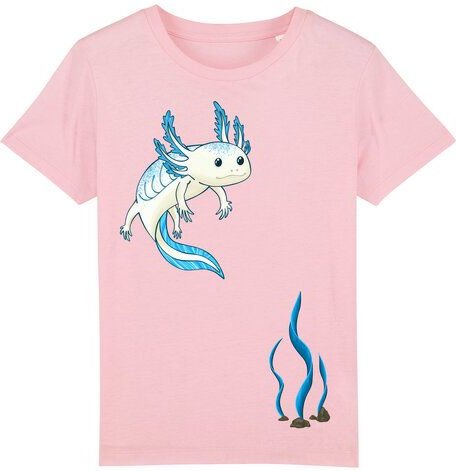 Spangeltangel Kinder-T-Shirt "Axolotl", Bio-Baumwolle, bedruckt