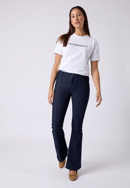 FUTURE:PEOPLE. 01:07 BOOTCUT PIPING - MID WAIST- Damen Jeans aus weichem Stretch-Denim aus Bio-Baumwoll-Mix (30107 0 100...