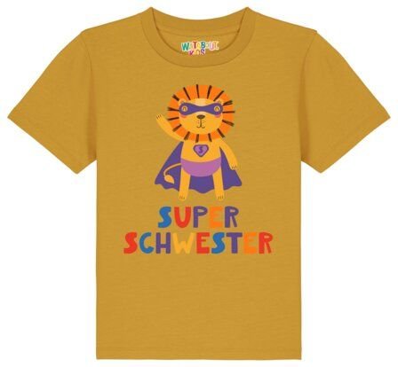 watabout.kids T-Shirt Kinder Löwe Superschwester