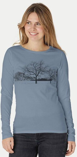 Peaces.bio - handbedruckte Biomode Damen Langarmshirt Landscape