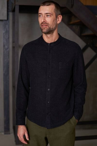 Stehkragenhemd Nathan aus Bio-baumwollflannel von About Companions