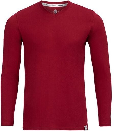 HAASIS BODYWEAR Herren Shirt mit v-neck; Langarm, Single Jersey, Bio Baumwolle
