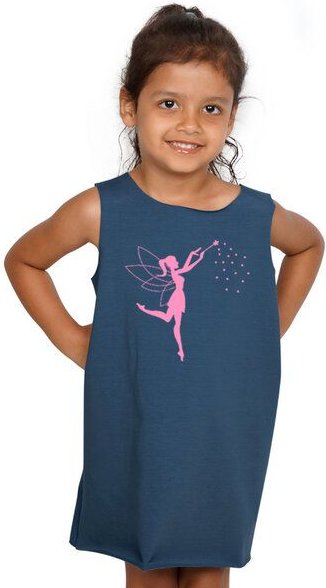 HANDGEDRUCKT "Zauberfee" Kinder Biokleidchen (kbA)