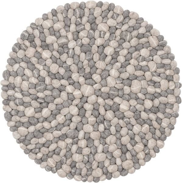 myfelt Filzkugelteppich rund, 100% Schurwolle