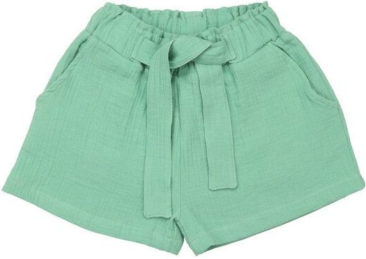 Thumbnail - Bio Raspberries Shorts Grün - 95% GOTS Zertifizierte Baumwolle, Elastan, Faire Arbeitsbedingungen – Walkiddy