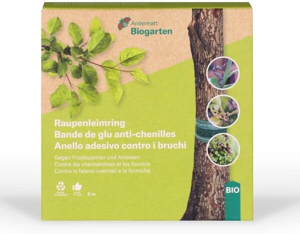 Andermatt Biogarten Raupenleimring – Leimbarriere am Baumstamm zur Unterbrechung des Insektenaufstiegs (3 m)