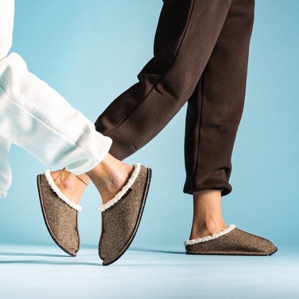 easy and green Kuschel Filzpantoffeln Damen - Filzhausschuhe für Damen & Herren aus Wollfilz und Bio Baumwolle inklusive...