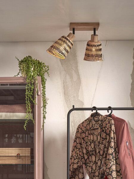 GOOD&MOJO Deckenlampe Java 2-Schirm Natur