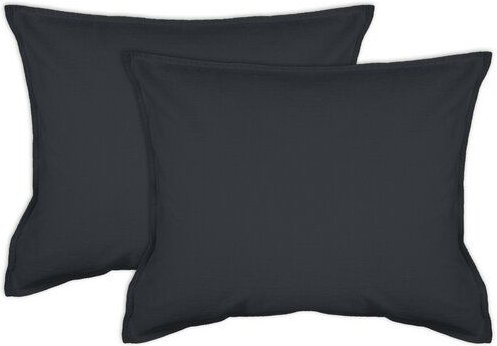 jilda-tex 2er Pack Kissenbezug in Stone-Washed Optik 100% Bio-Baumwolle Uni Made in Green 45x45cm 50x50cm