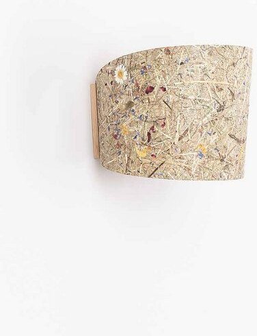 ALMUT von Wildheim Handgemachte Wandleuchte aus Eiche Lampenschirm aus Naturmaterialien