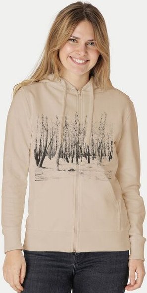 Peaces.bio - handbedruckte Biomode Zip-Hoodie Woodland Damen