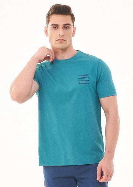 ORGANICATION T-Shirt aus Bio-Baumwolle mit Fisch-Print
