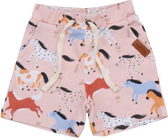 Bio-Baumwollshorts Baby Horses in Rosa - Nachhaltig & Allergikerfreundlich von Walkiddy – GOTS zertifiziert