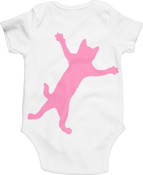 HANDGEDRUCKT "Klammerkatze" Baby Body