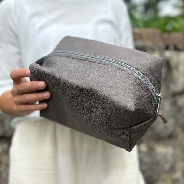 BOWLEANIES TASCHEN Kulturbeutel | Waschbeutel aus Lederfaserstoff