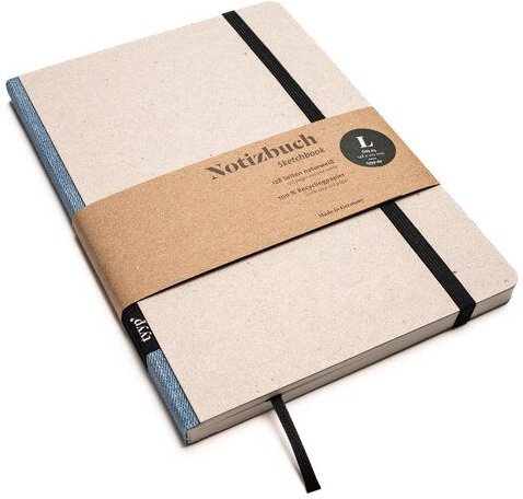 tyyp Nachhaltiges Design-Notizbuch A5 aus 100 % Recyclingpapier „Klassik - Öko Recyclingkarton Grau“