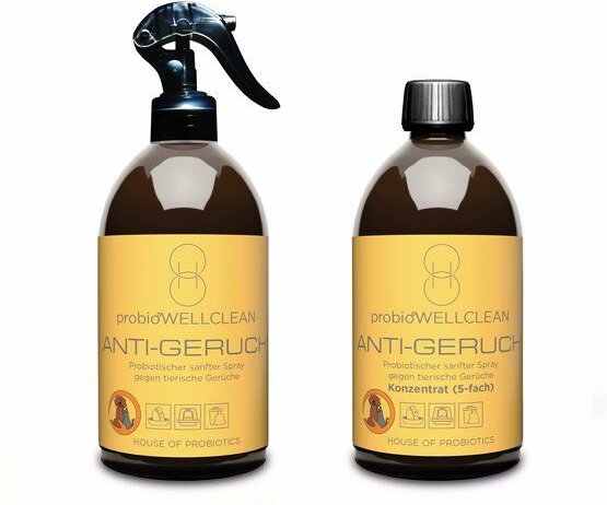 probioWELLCLEAN | HOUSE OF PROBIOTICS Probiotischer ANTI-GERUCH Spray gegen tierische Gerüche (2er Set, sofort anwendbar...