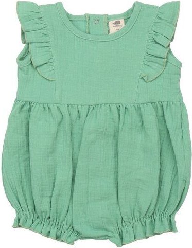 Baby Body GOTS zertifiziert Bio-Baumwolle, Grün, Rüschenärmel, Walkiddy