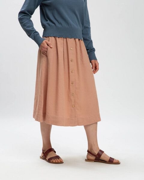 Matona Zeitloser Leinenrock für Frauen / Midi Skirt