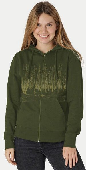 Peaces.bio - handbedruckte Biomode Zip-Hoodie Woodland Damen