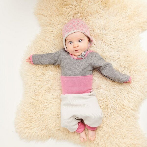 Cheeky Apple Langarm Body "Interlock Doubleface Grau" aus 100% Bio-Baumwolle