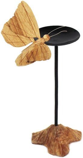 Mitienda Shop Kerzenständer aus Holz Libelle, Schmetterling