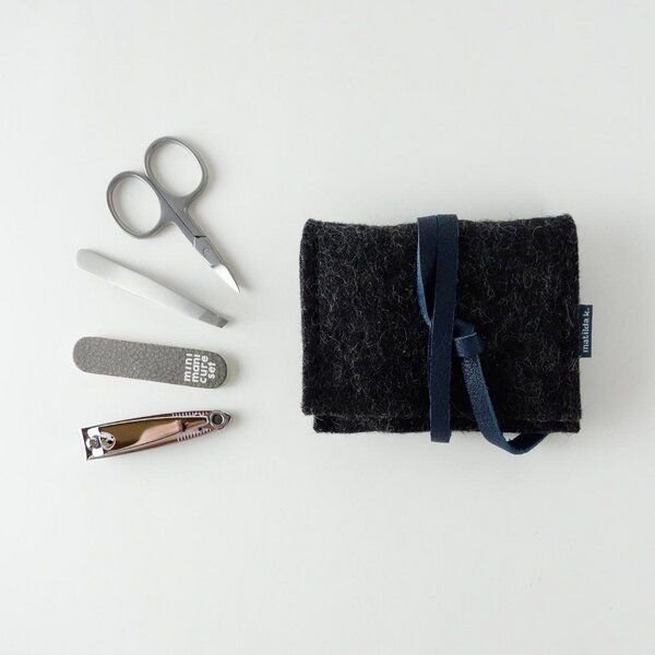 matilda k. manufaktur mini-maniküre-set 'jacob' aus Wollfilz anthrazit