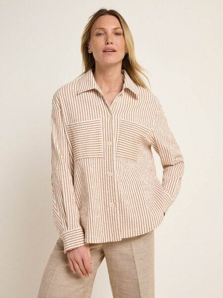LANIUS Streifen Blusenjacke aus Bio-Baumwolle und TENCEL Lyocell