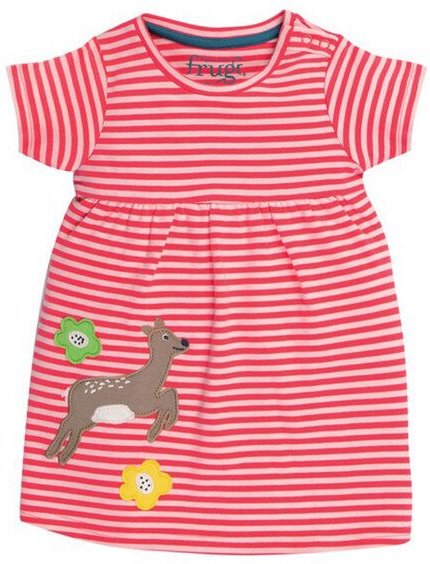 Frugi Jersey-Kleid mit Rehkitz-Applikation Jade Jersey Dress Deer
