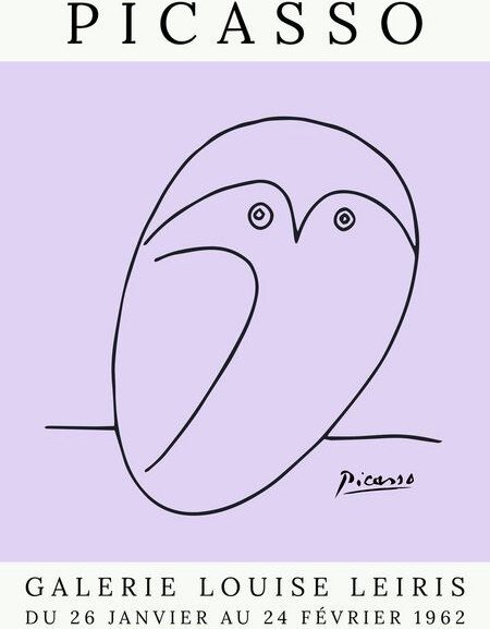 Photocircle Poster / Leinwandbild - Picasso Eule – lila