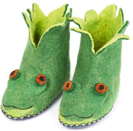 short'n'pietz Filz Hausschuhe für Erwachsene handgefilzt Frosch aus 100% Schafswolle