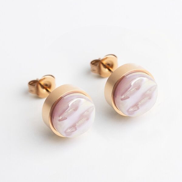 ALEXASCHA Edelstahl Ohrstecker mit Glasstein | Roségold