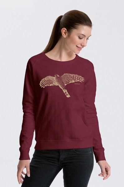 Peaces.bio - handbedruckte Biomode Bio Damen-Sweatshirt Sperber