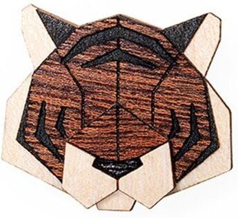 BeWooden Brosche aus Holz - Tiger | Mode Schmuck