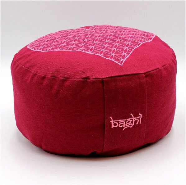 BAGHI Bio Meditationskissen rund Herz-Blume-des-Lebens