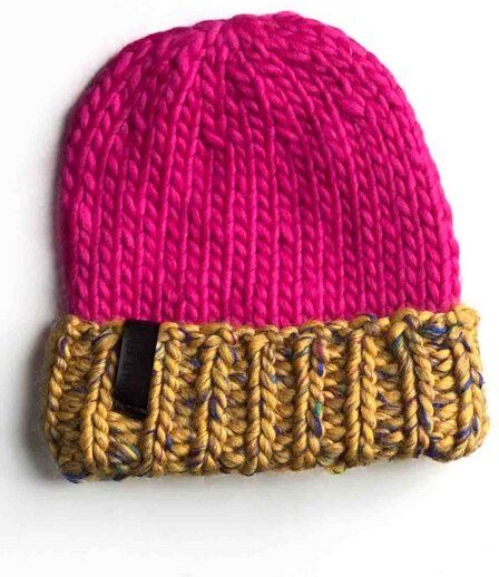 PANAPUFA Handgestrickte Chunky Beanie – Seide Merinowolle